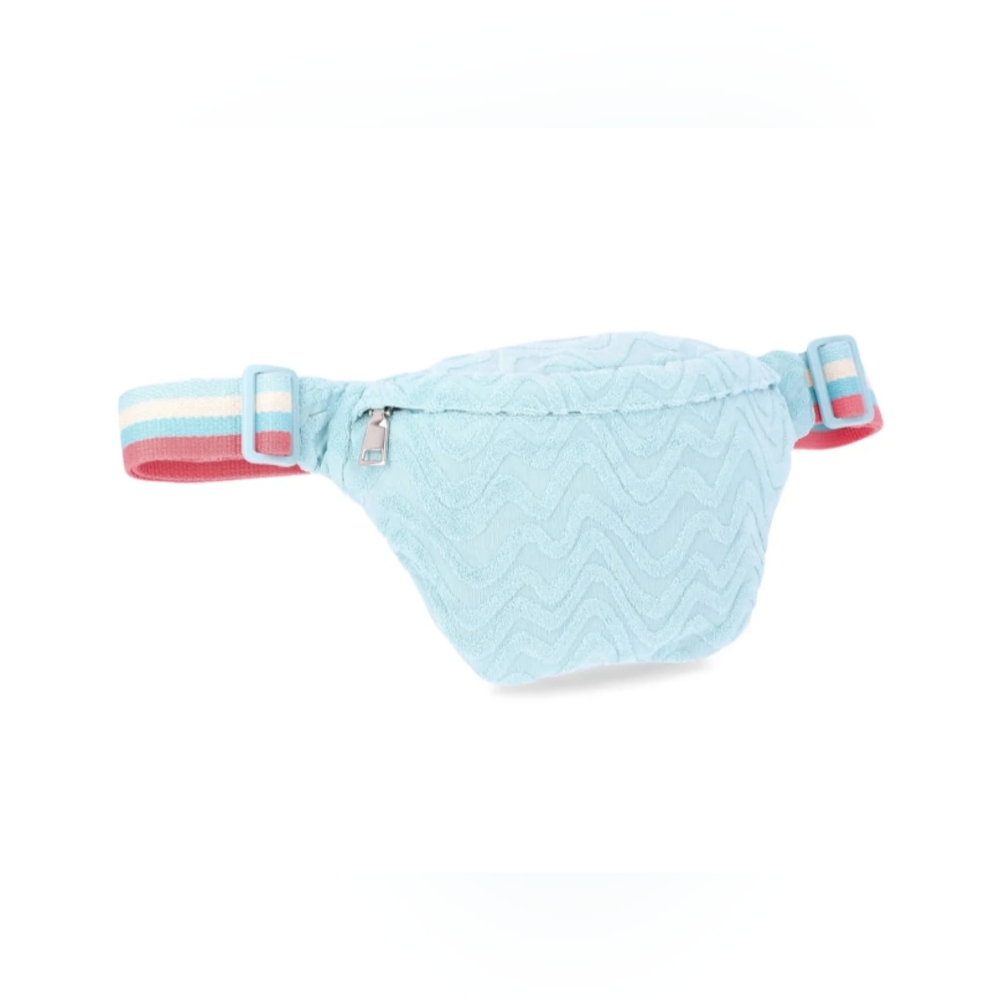 No Boundaries Women's Beach Terry Cloth Fanny Pack Teal Wave Purse NWT